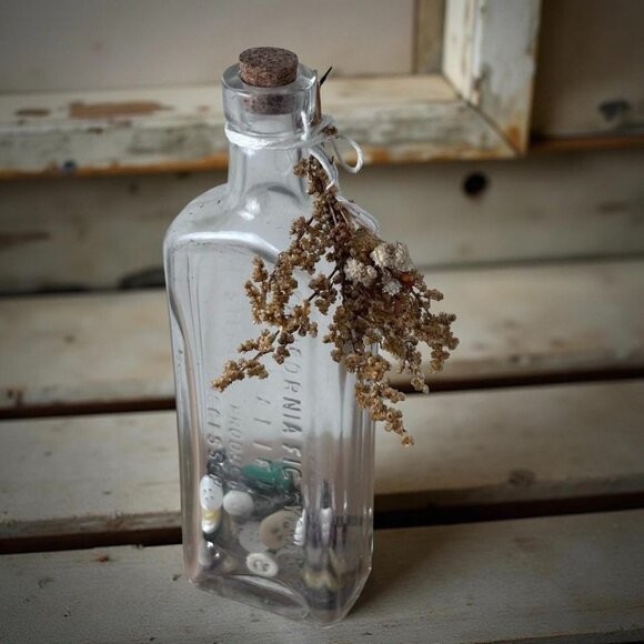 California Fig Syrup Co. Other - Antique California Fig Syrup Co. Glass Bottle w Cork Vintage Decor Embossed Text